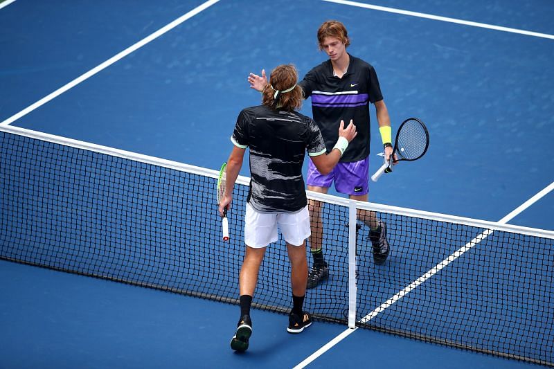 Andrey Rublev beat Stefanos Tsitsipas in the first round of the 2019 US Open