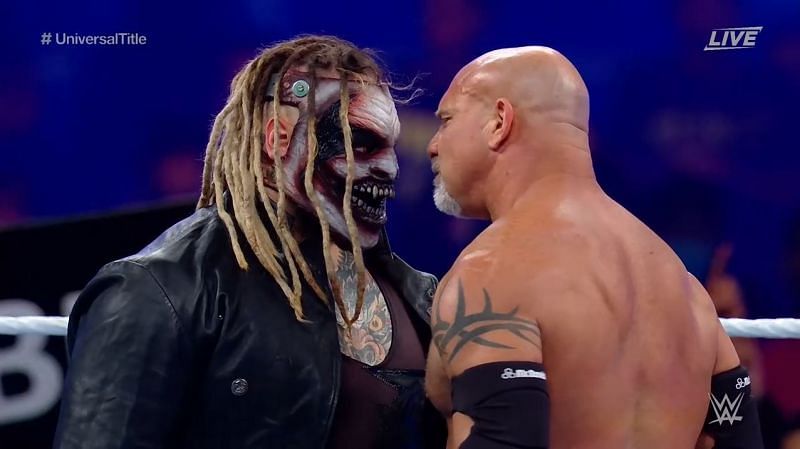 The Fiend and Goldberg about to throw down