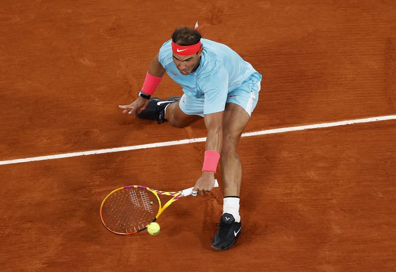 Rafael Nadal during the 2020 French Open final at Roland Garros earlier this month