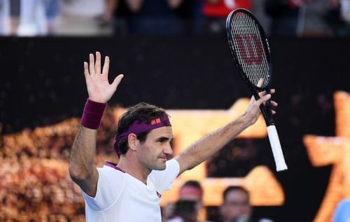 Roger Federer at the 2020 Australian Open