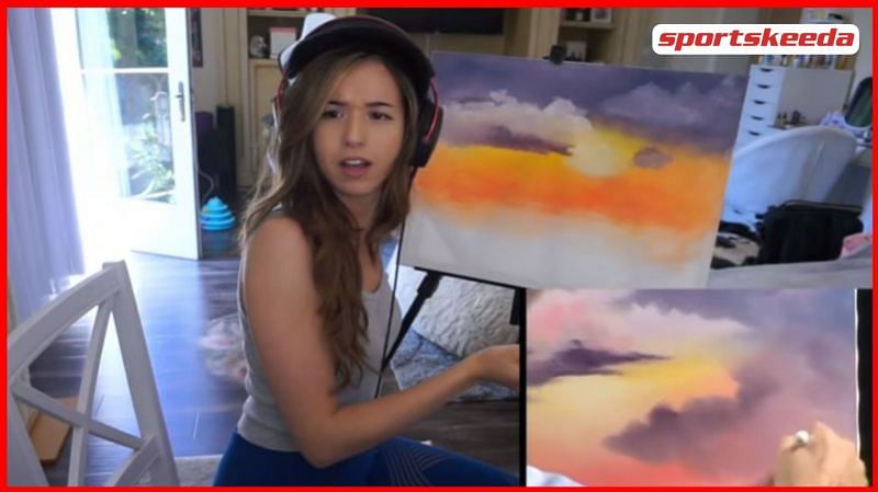 Pokimane was recently seen following a &#039;Bob Ross&#039; tutorial to paint a scenery