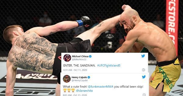 Twitter reacts to Cory Sandhagen's spinning heel kick knockout of Marlon Moraes