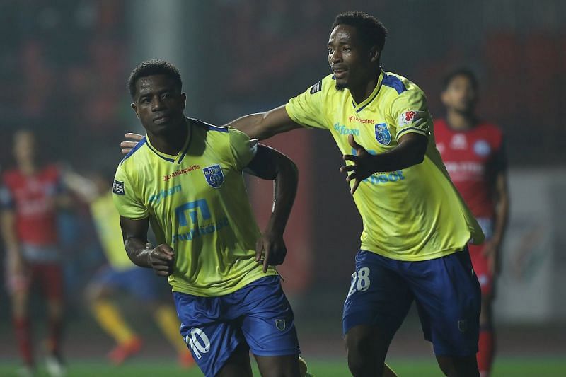 Kerala Blasters will be missing their striking duo Bartholomew Ogbeche and Raphael Messi Bouli