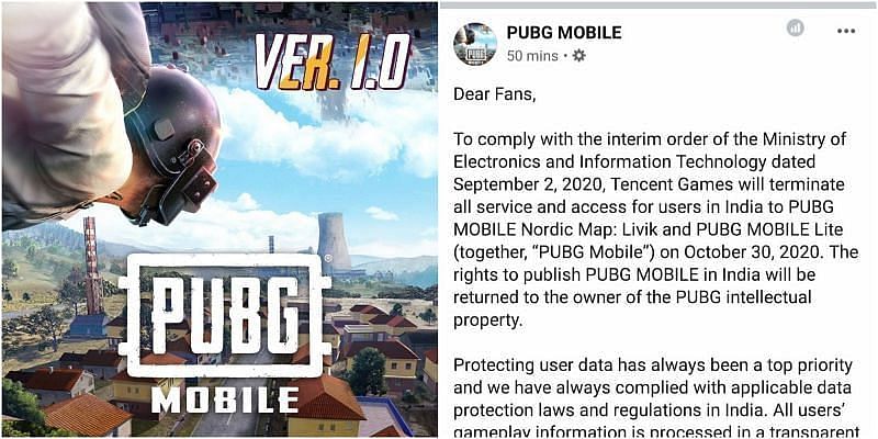 PUBG Mobile&#039;s Indian servers will shut down on October 30th, 2020.