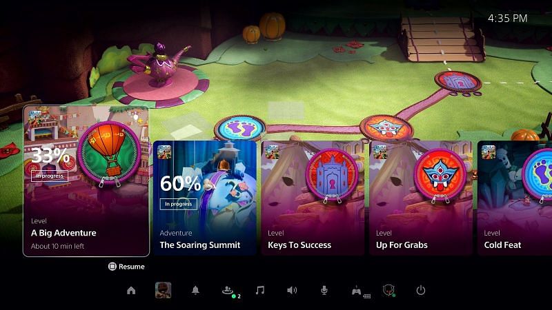PlayStation 5&#039;s activities in the control panel have been one of the key highlights of the UI reveal (Image credit: PlayStation)