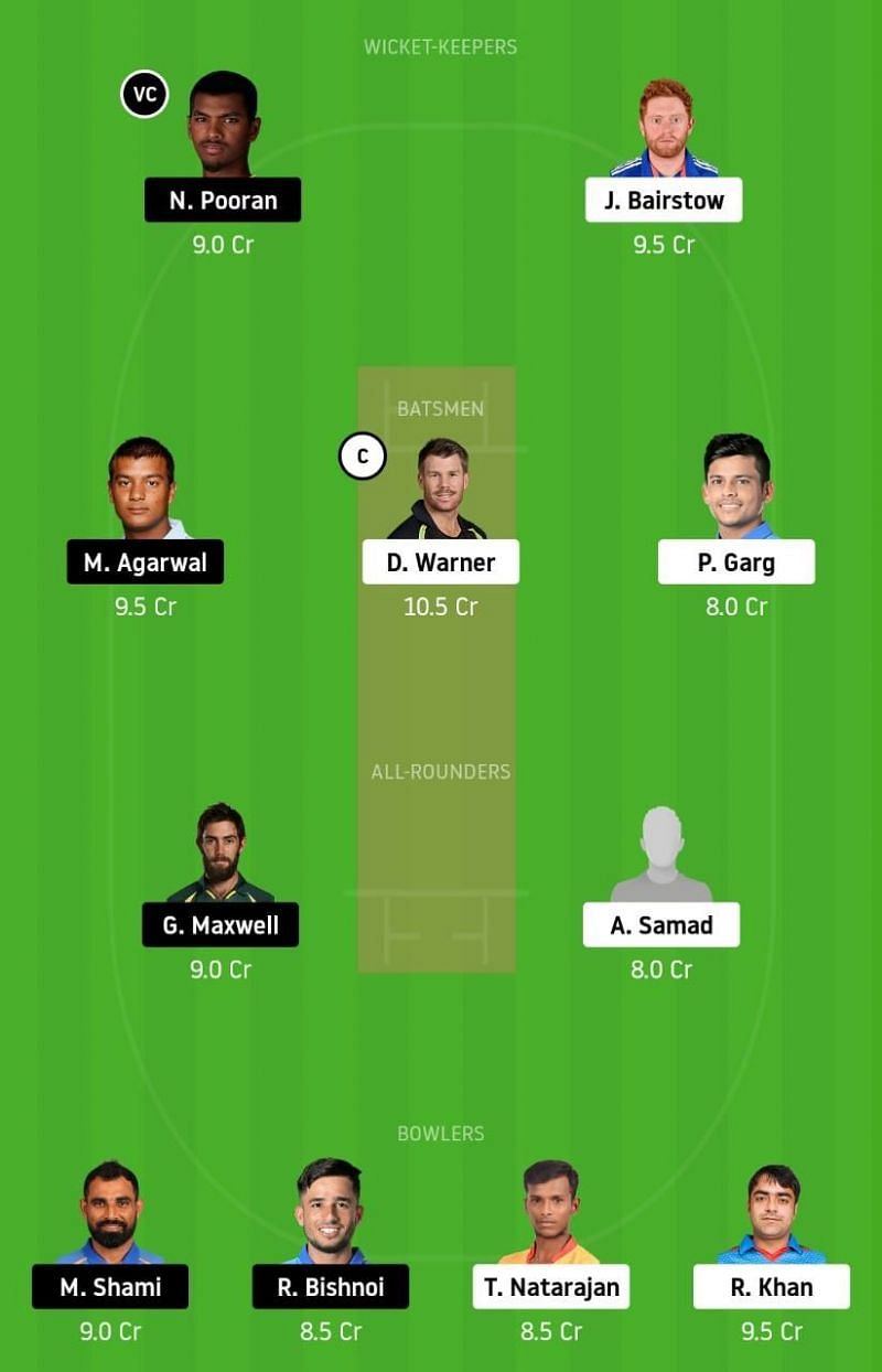 SRH vs KXIP IPL Dream11 Tips