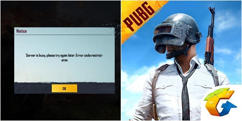 What is the error code restrict area in PUBG Mobile?