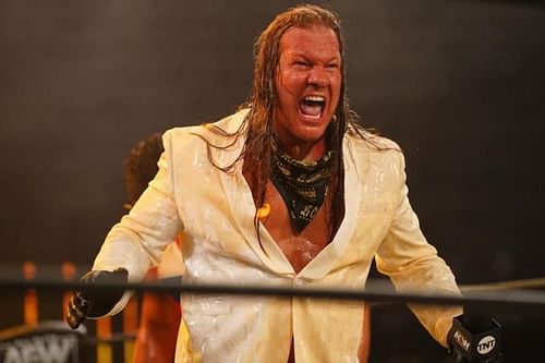 Chris Jericho reacts accordingly to these old photos (Pic Source: AEW)