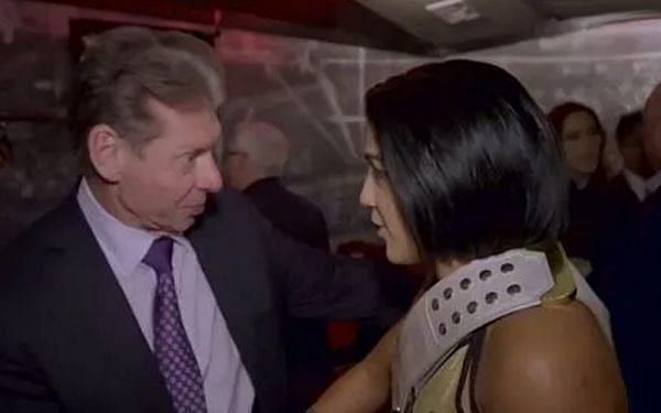 Bayley and Vince McMahon