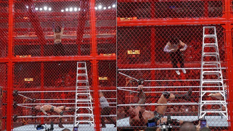 Jeff Hardy fell through a table inside WWE Hell in a Cell