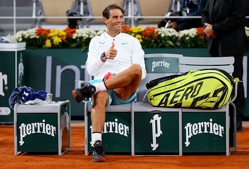 Rafael Nadal after his victory against Novak Djokovic in the final of the 2020 French Open