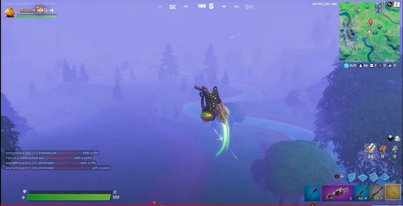 Broomsticks have added an extra option for mobility in Fortnite (Image credits: TrixxZ14/YT)