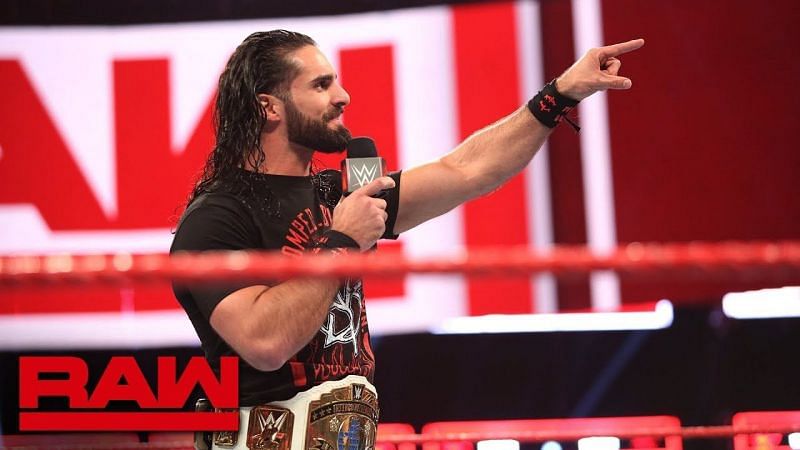 Seth Rollins addresses the crowd as Intercontinental Champion