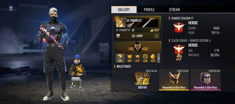 Free Fire Gamer's Zone's real name, ID, and ranks