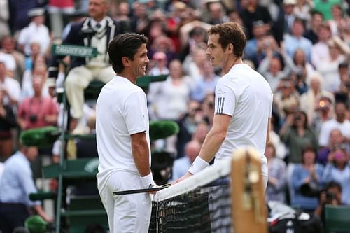 Fernando Verdasco (L) and Andy Murray