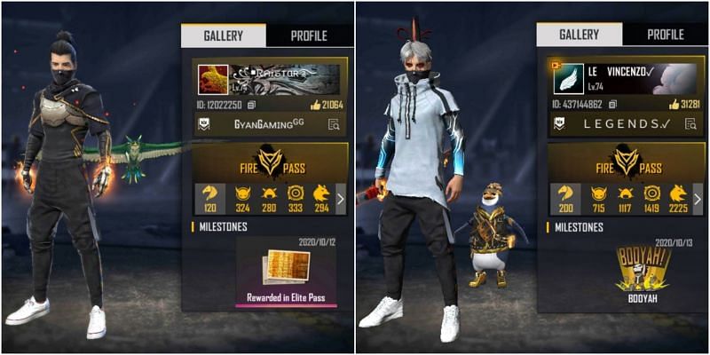 Who has better stats in Free Fire between Raistar and Vincenzo