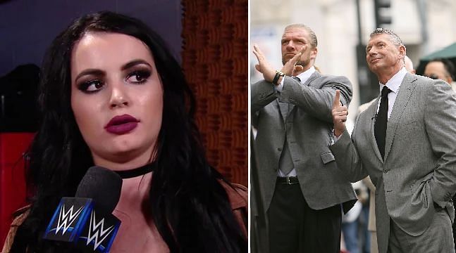 Paige, Triple H, and Vince McMahon