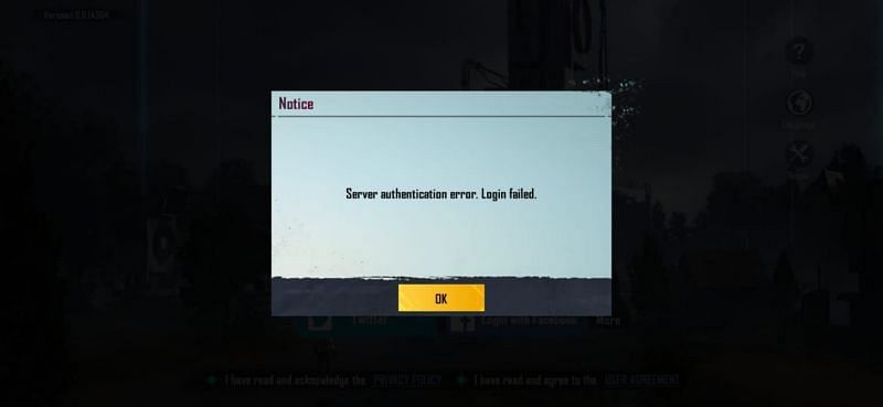 &ldquo;Server authentication error. Login failed.&rdquo;&nbsp;error