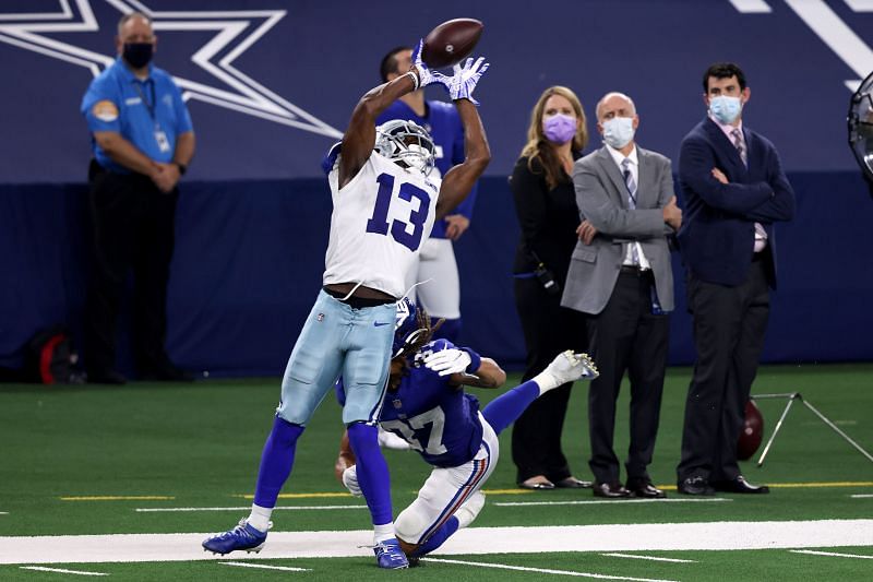 Michael Gallup of the Dallas Cowboys in action against the New