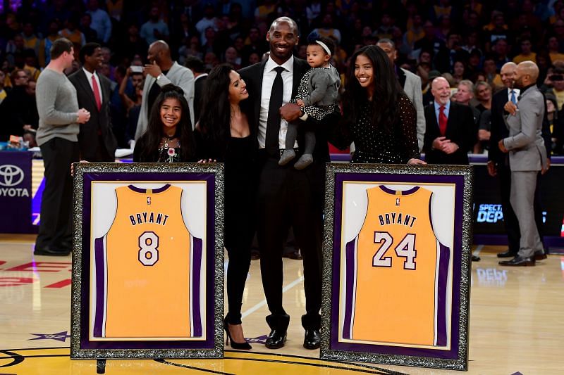 Kobe Bryant with his family