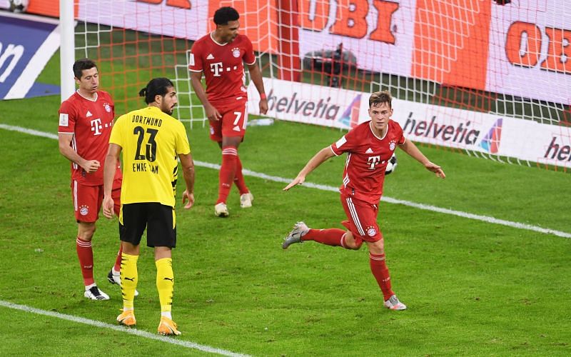 Bayern Munich&#039;s Kimmich celebrates a well-taken winner against a wasteful Borussia Dortmund