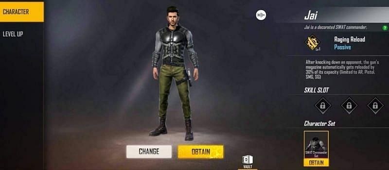 Jai character in Free Fire