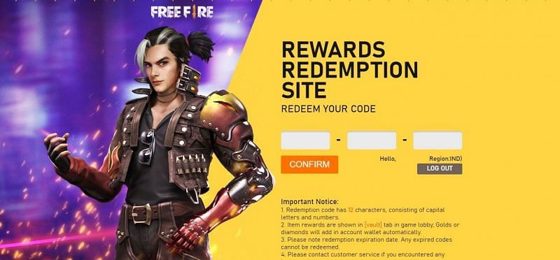 Free Fire redemption site