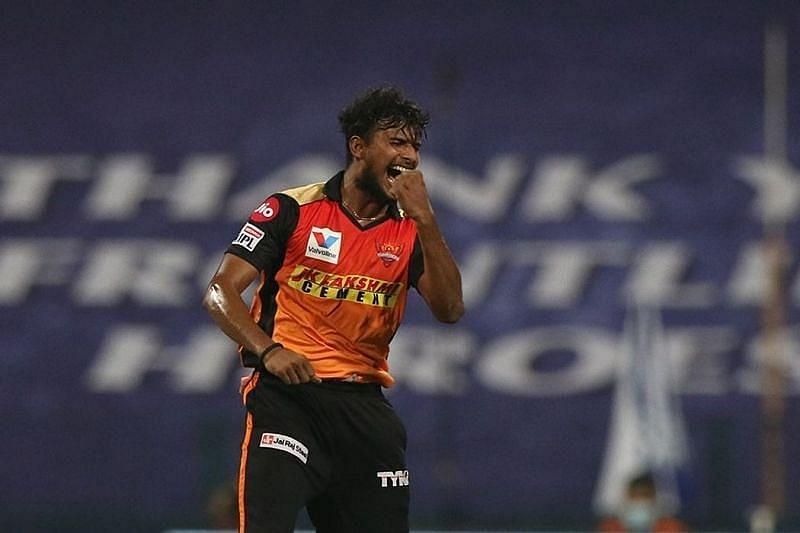 T. Natarajan is now SRH's lead pacer for the rest of IPL 2020. Pic: IPLT20.COM