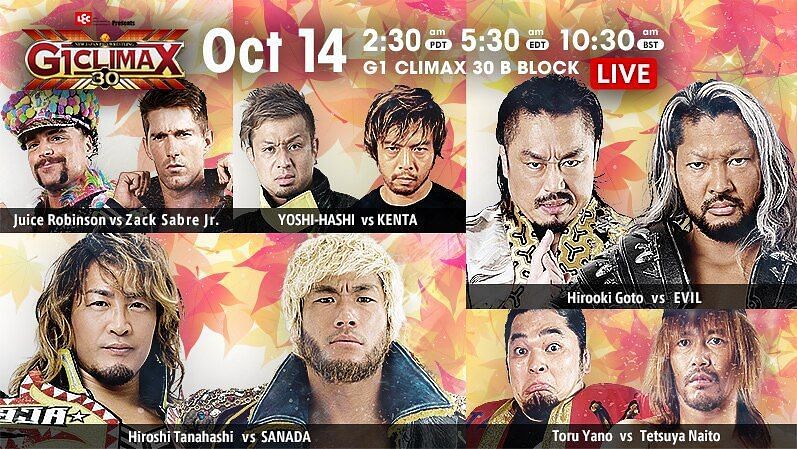 G1 Climax 30 Night 16 Results Naito Sanada And Evil Battle For B Block Position