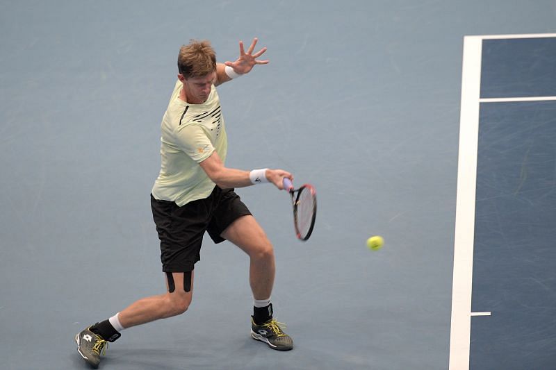 Kevin Anderson in action during his first round match in Vienna