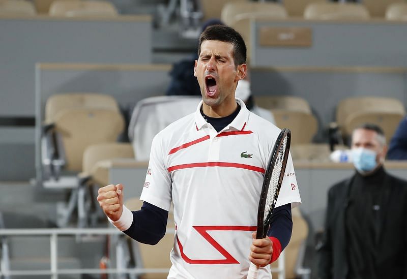 Novak Djokovic at the 2020 French Open