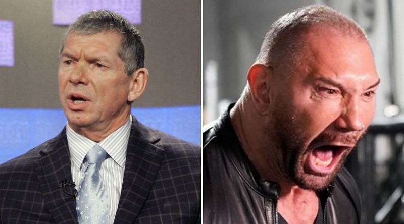 Vince McMahon (L) and Batista (R)