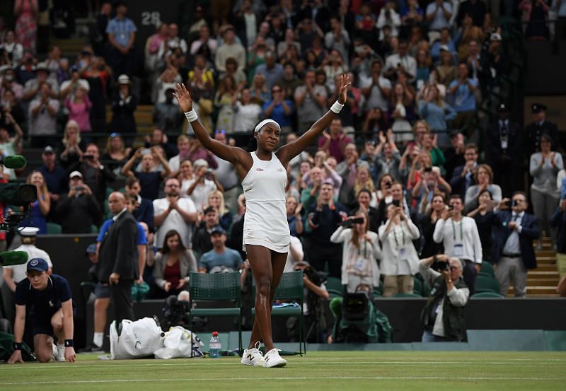 Coco Gauff at Wimbledon last year