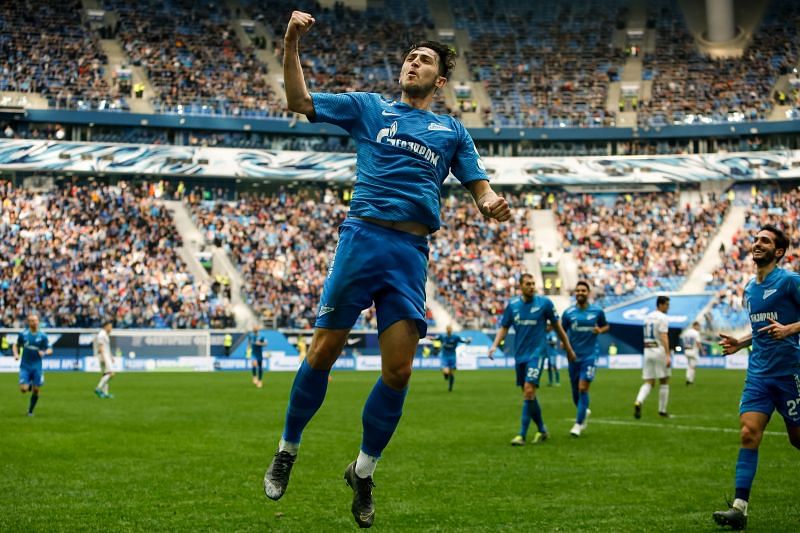 Sardar Azmoun of FC Zenit Saint Petersburg celebrates his goal&nbsp;