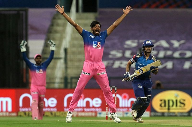 Ankit Rajpoot had little to celebrate in his expensive outing with the ball. [PC: iplt20.com]