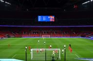 Wembley was empty for tonight's game due to the ongoing COVID-19 pandemic.