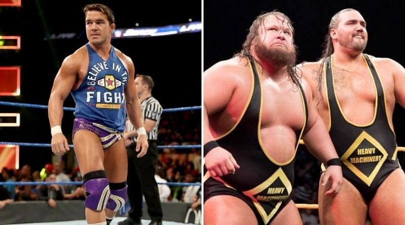 Chad Gable (L) and Heavy Machinery (R)