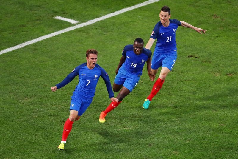 Antoine Griezmann, Blaise Matuidi and Laurent Koscielny (from left to right)