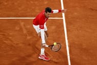 Novak Djokovic at the 2020 French Open