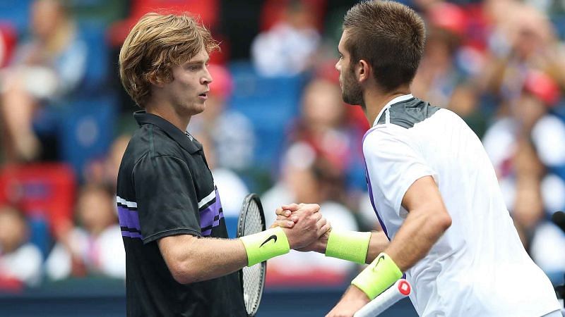 Andrey Rublev has won all three previous meetings against Borna Coric