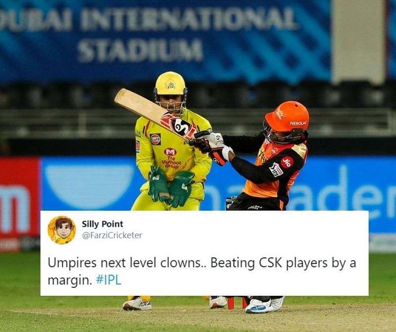 CSK&#039;s 20-run win over SRH sees controversy right at the end.