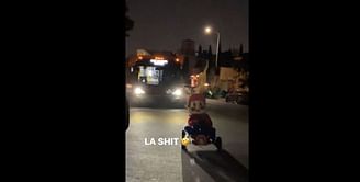 WATCH: Man drives a Mario Kart on the streets of LA to celebrate the Lakers' NBA Championship victory