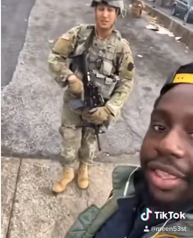 TikToker meen31st was recently seen talking to soldiers using COD slang