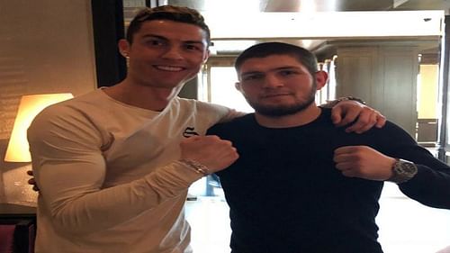 Cristiano Ronaldo and Khabib Nurmagomedov (image courtesy-youtube.com)