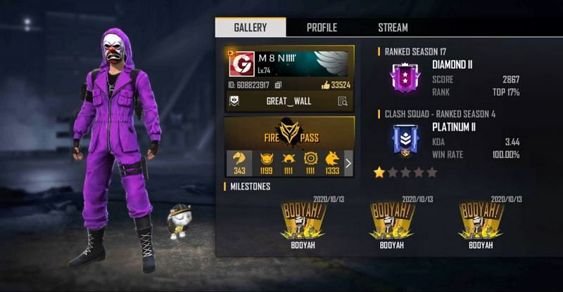 M8N&#039;s Free Fire details