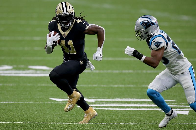 One of Alvin Kamara&#039;s many bursts for the Saints in Week 7