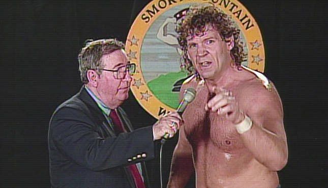 Tracy Smothers cutting a promo in Jim Cornette&#039;s Smokey Mountain Wrestling