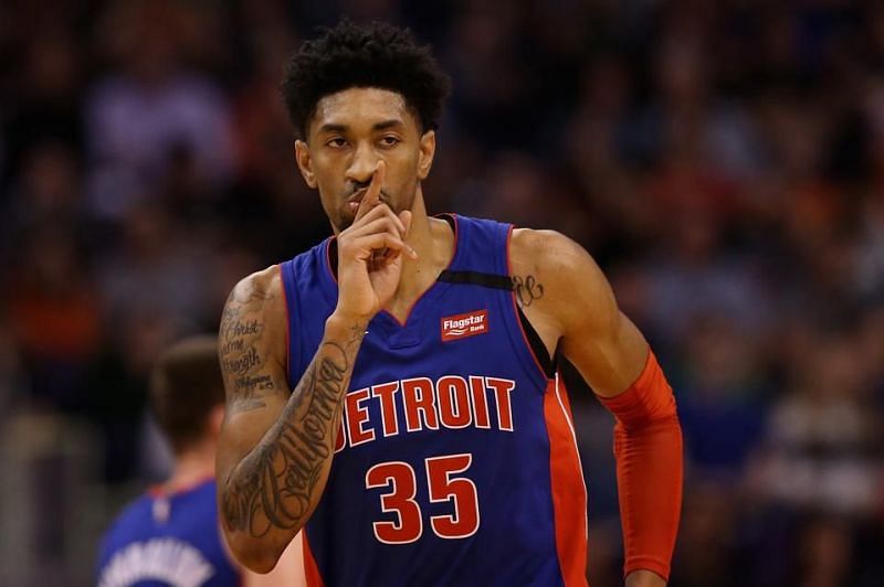 Christian Wood playing for the Detroit Pistons
