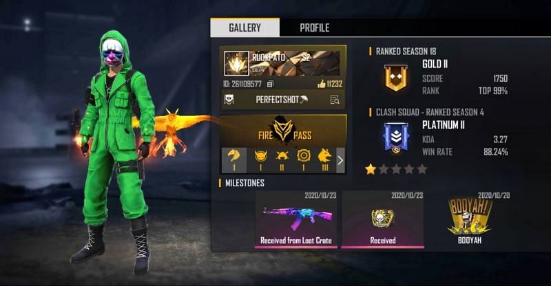 Ruok Ff S Free Fire Id Lifetime Stats And Other Details