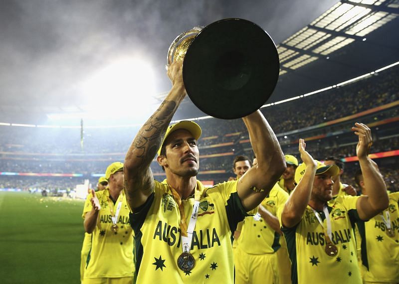 Mitchell Johnson with the 2015 World Cup